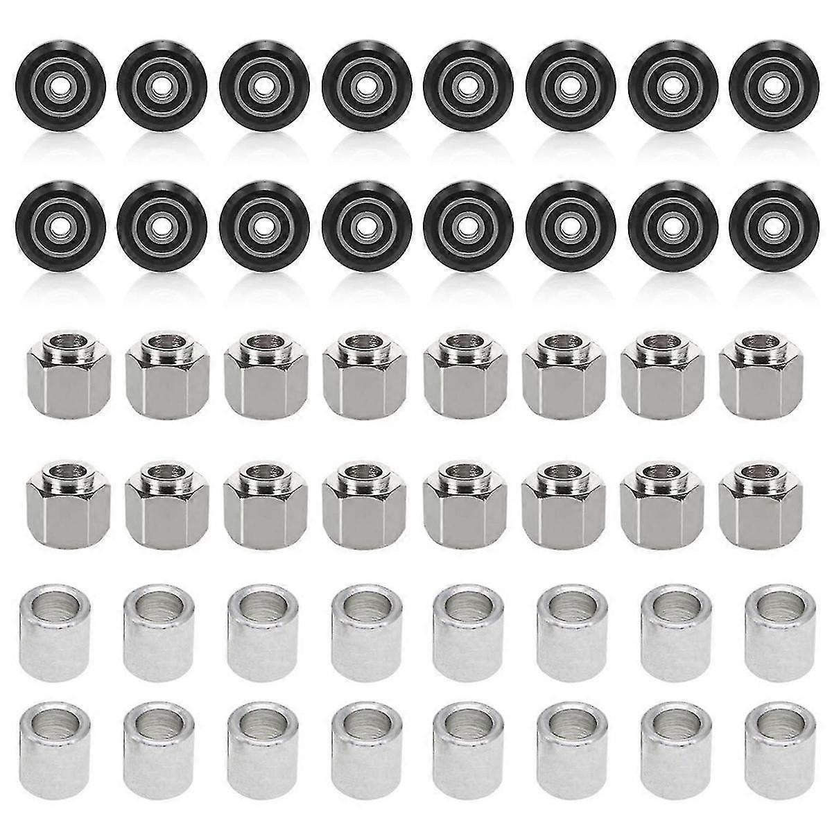 48 Pcs 3d Printer Pom Pulley Wheel Set With Rubber Bearing For Anet Series 3d Printer 3(black)