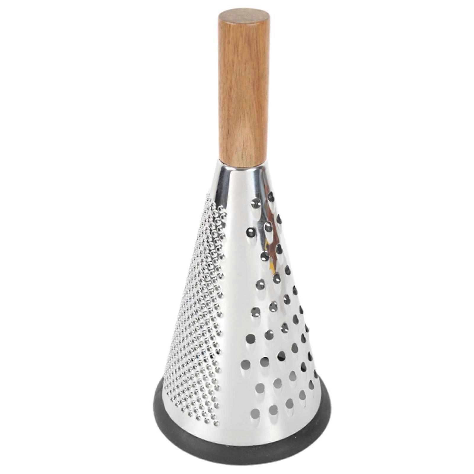 Cheese Grater Manual Comfortable Grip Time-saving Labor-saving 3 Sides Stainless Steel Cone Grater for Dining Room KAESI