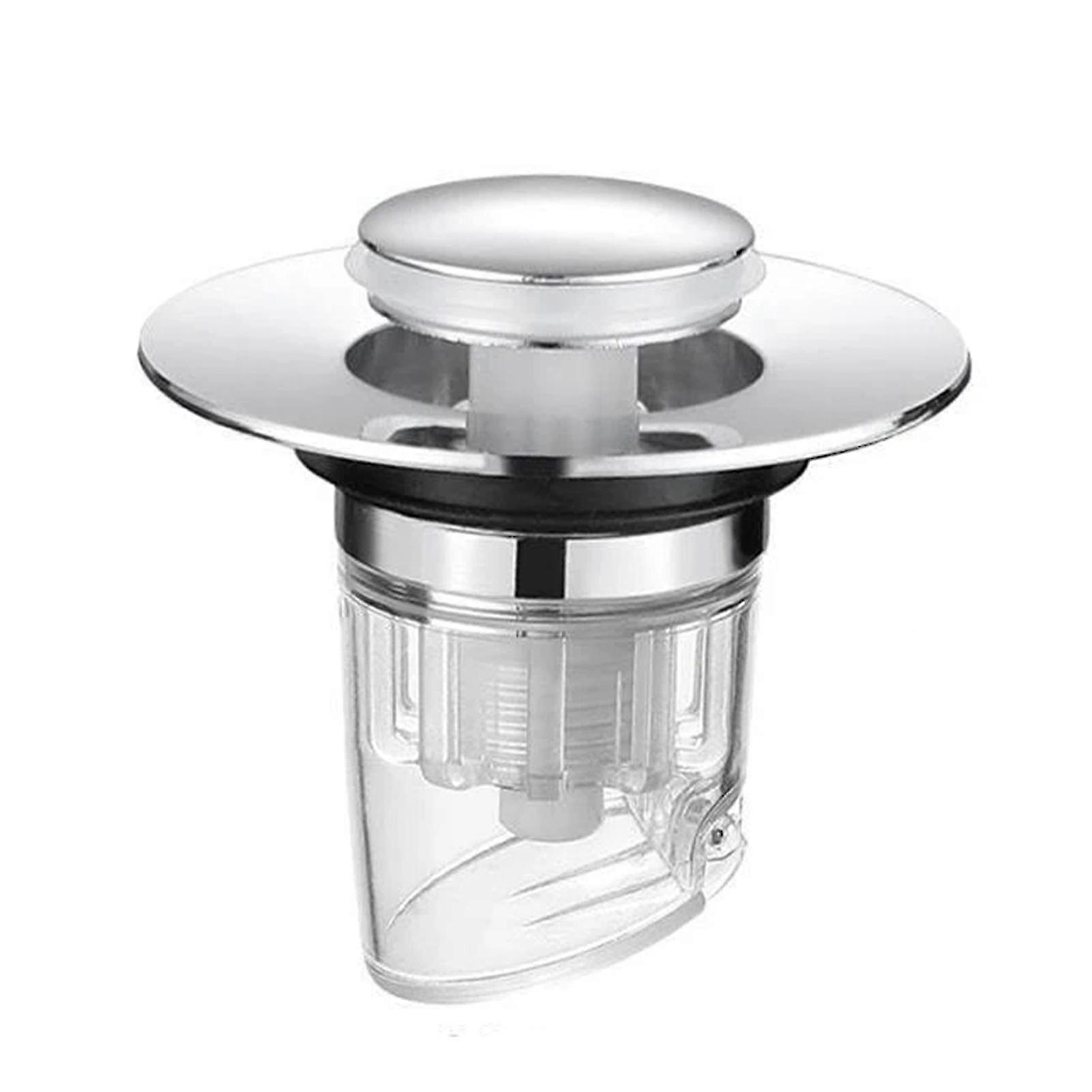 Triple Blockade Pop Up Sink Stopper Universal Sink Drains With Filter Basket For Bathroom