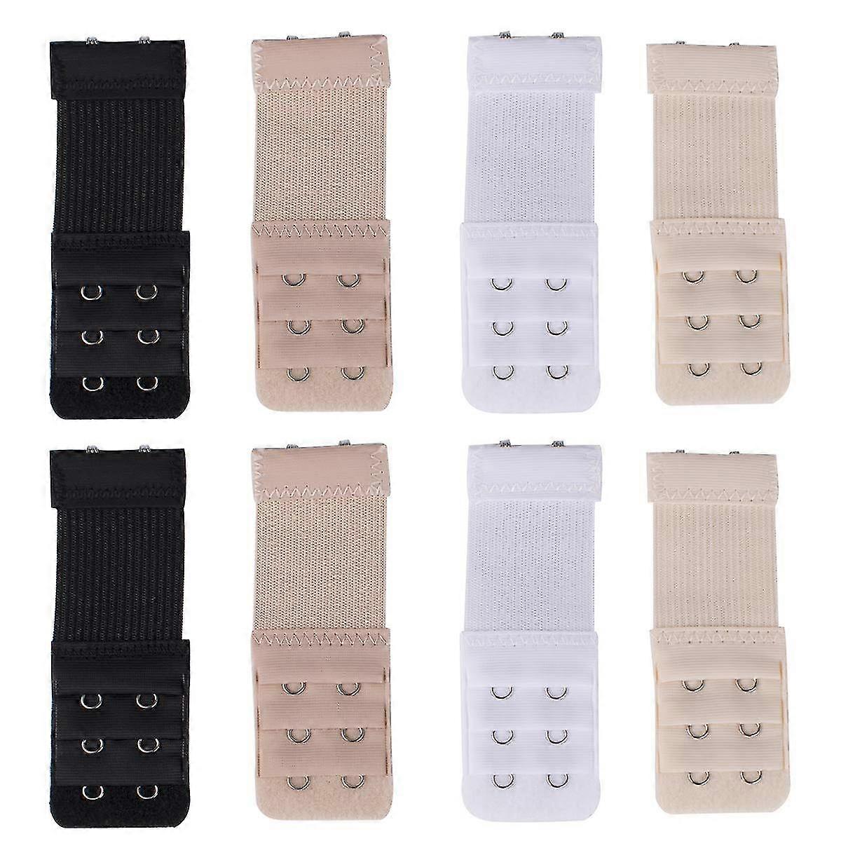 Bra Extensions Elastic Extender Set,2 Hook Bra Elastic Extender,8pcs