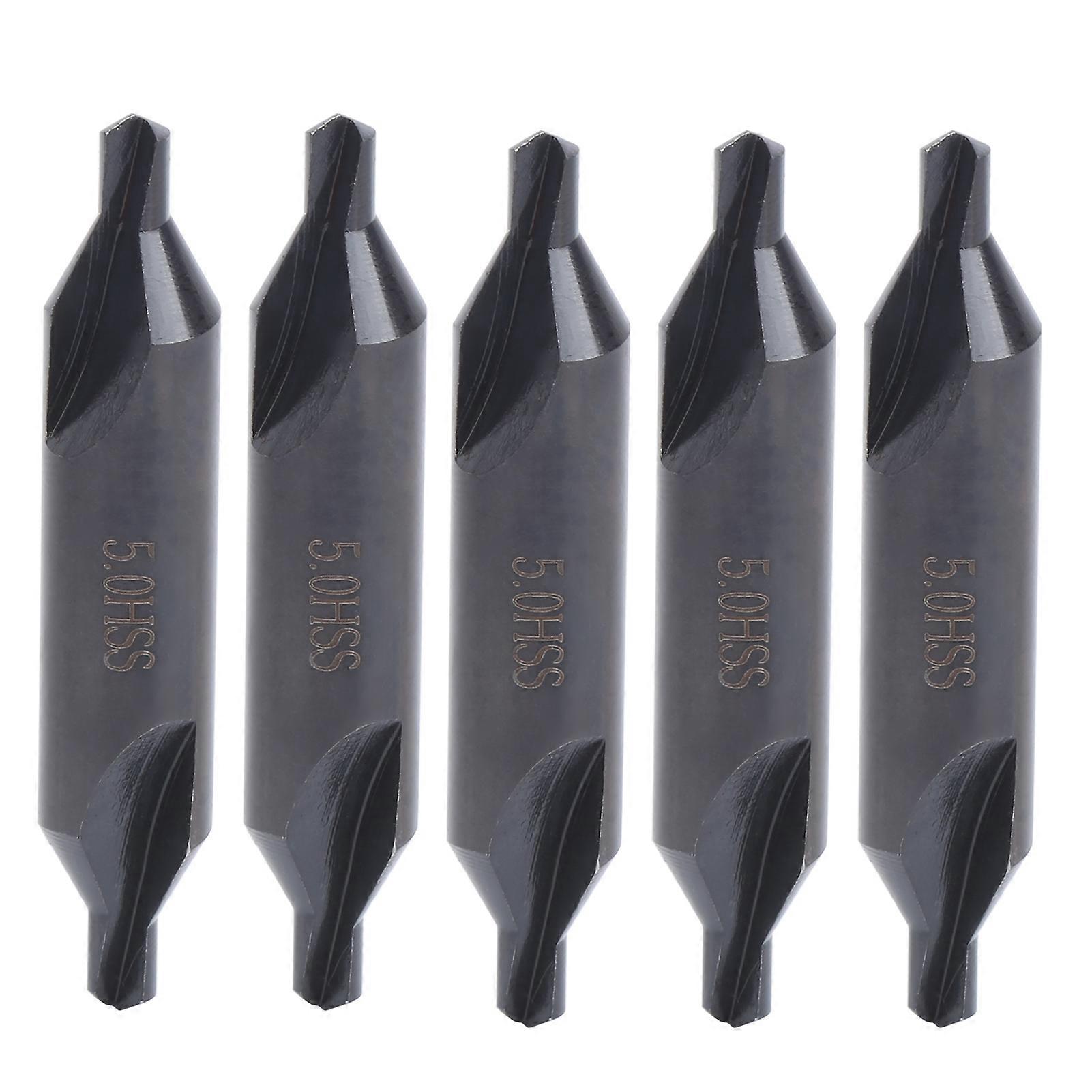 5Pcs Centering Drill Bits for Milling Machines High Speed Steel Positioning Tools 5mm