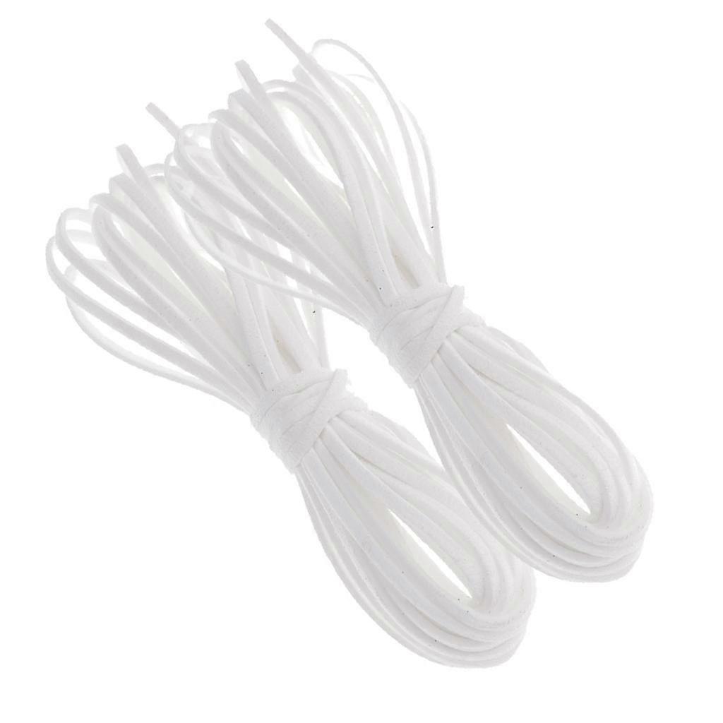 2Pieces 5m PU Piele Cordon String pentru colier Brățară DIY Constatări Alb