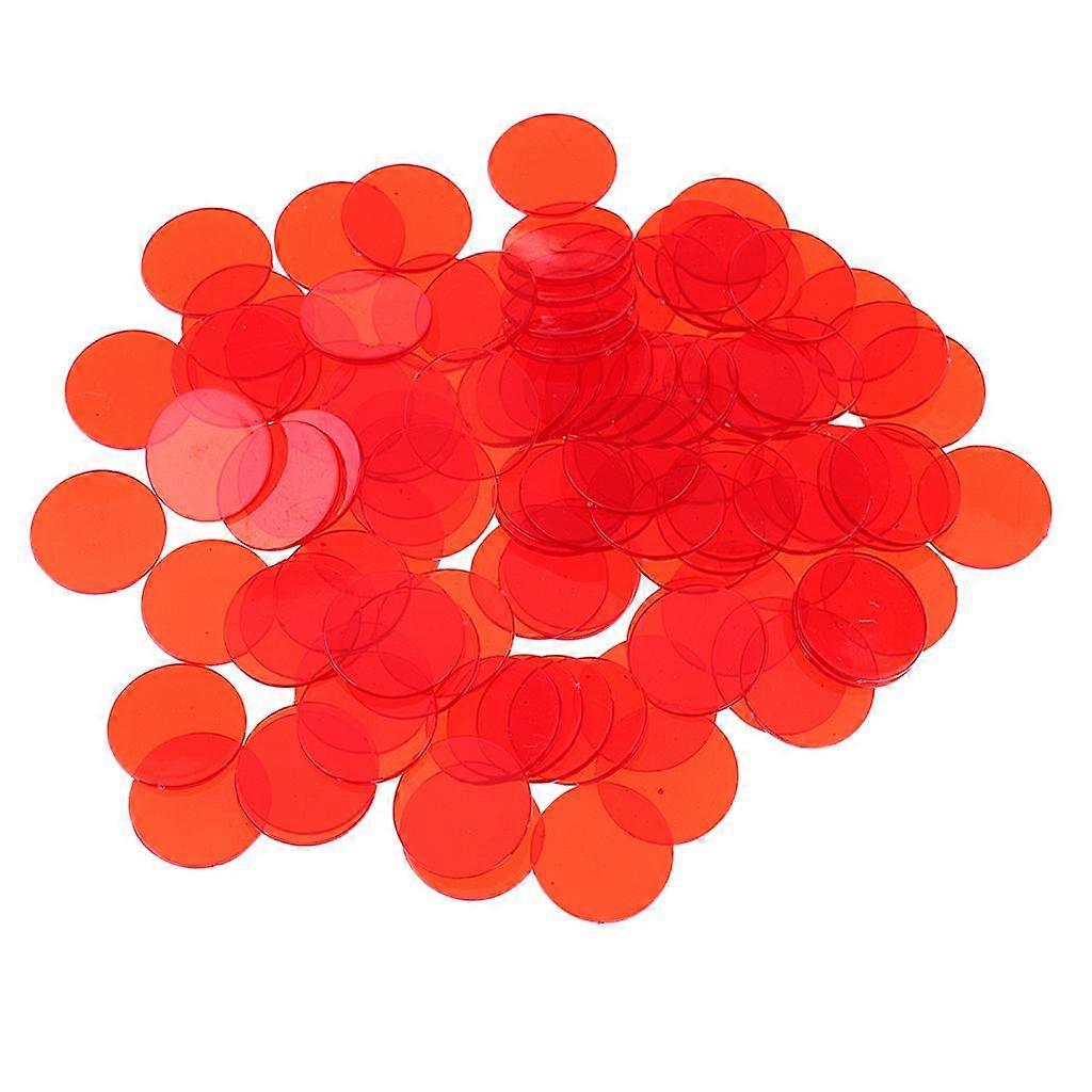 Professional Bingo Game Transparent Color Counters Plastic Marker Red