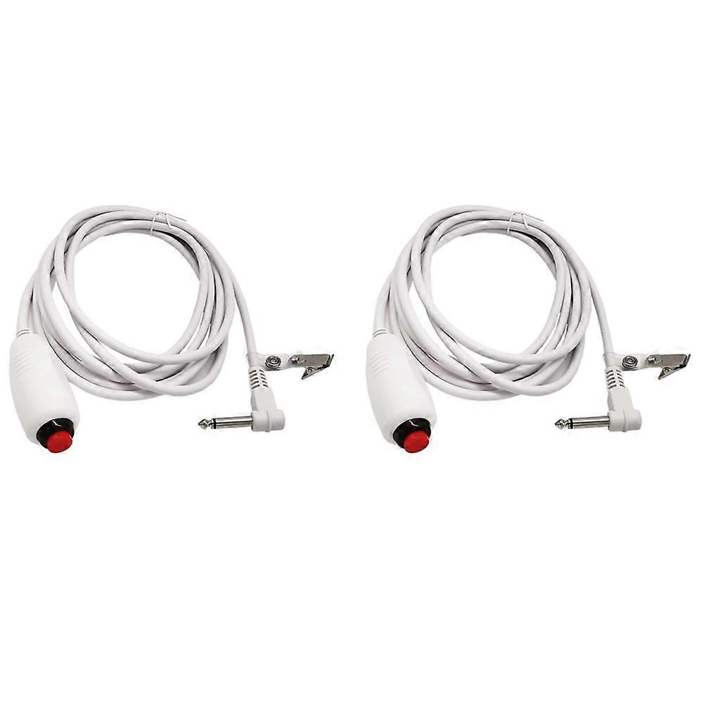 2X Nurse Call Cable 6.35mm Line Nurse Call Device Emergency Call Cable with Push Button Switch