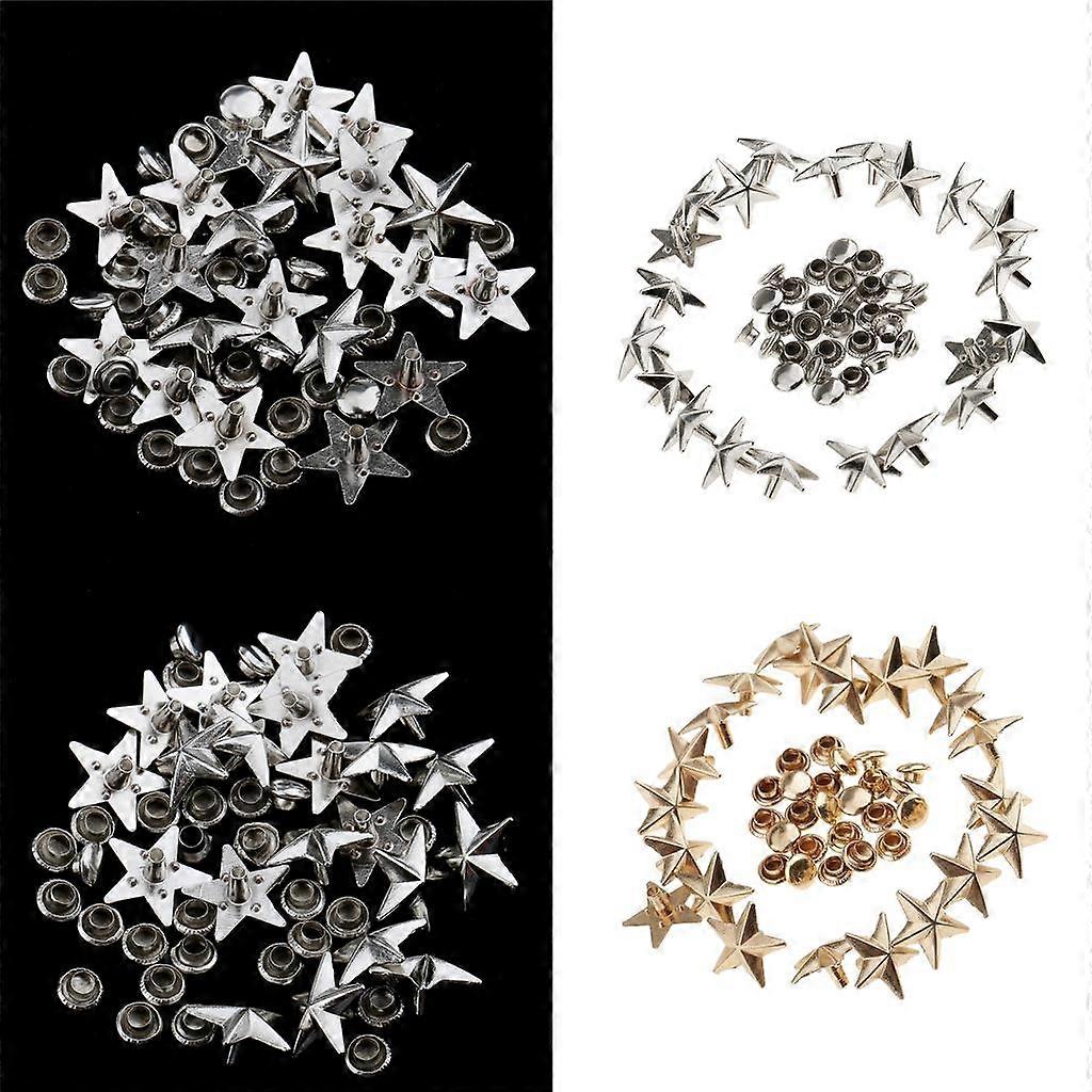 40pcs or argent 13mm Star Rivets Studs Studs pour