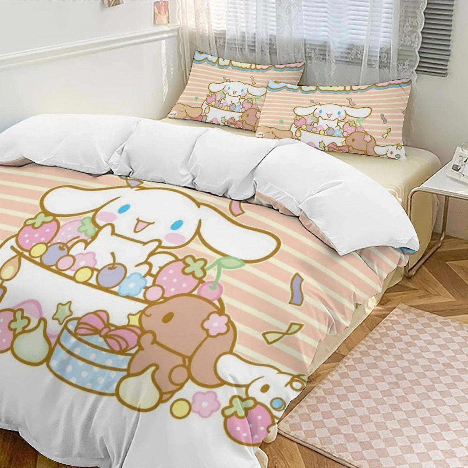 סט שמיכת סינמורול SQ517 מעבה רך 3 חלקים סט מצעים כל העונה מפרץ שמיכה עם 2 ציפיות לנשים בוגרות בנות נוער עיצוב חדר ביתי HZ