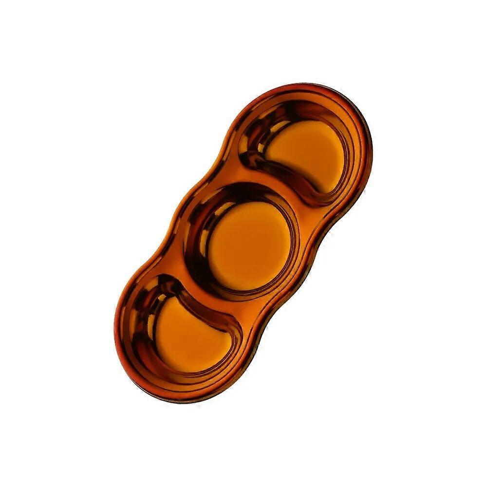 レッドレインボーステンレススチール3グリッドシーズニングソースディッシュキッチン用品プレート