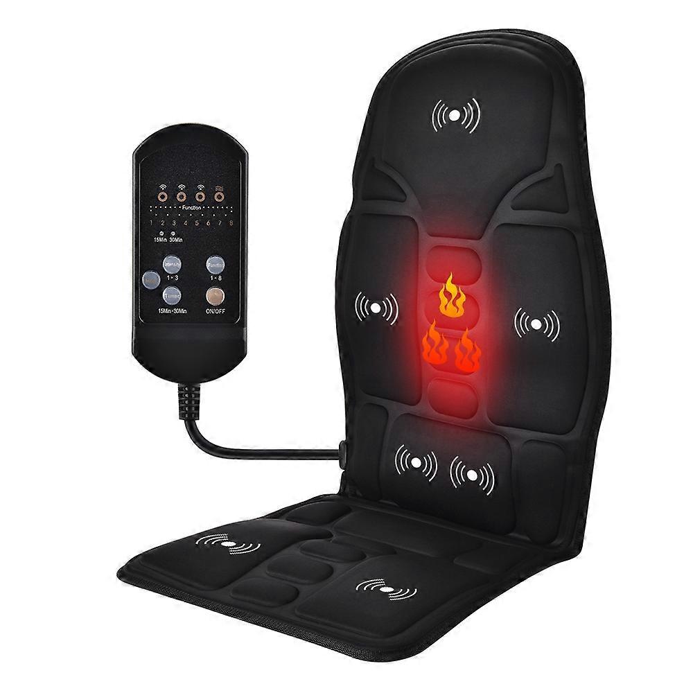 Electric Heating Vibrating Back Massager Portable Massaging Chair Cussion Seat Pad For Car Home Office Lumbar Neck Mattress Pain