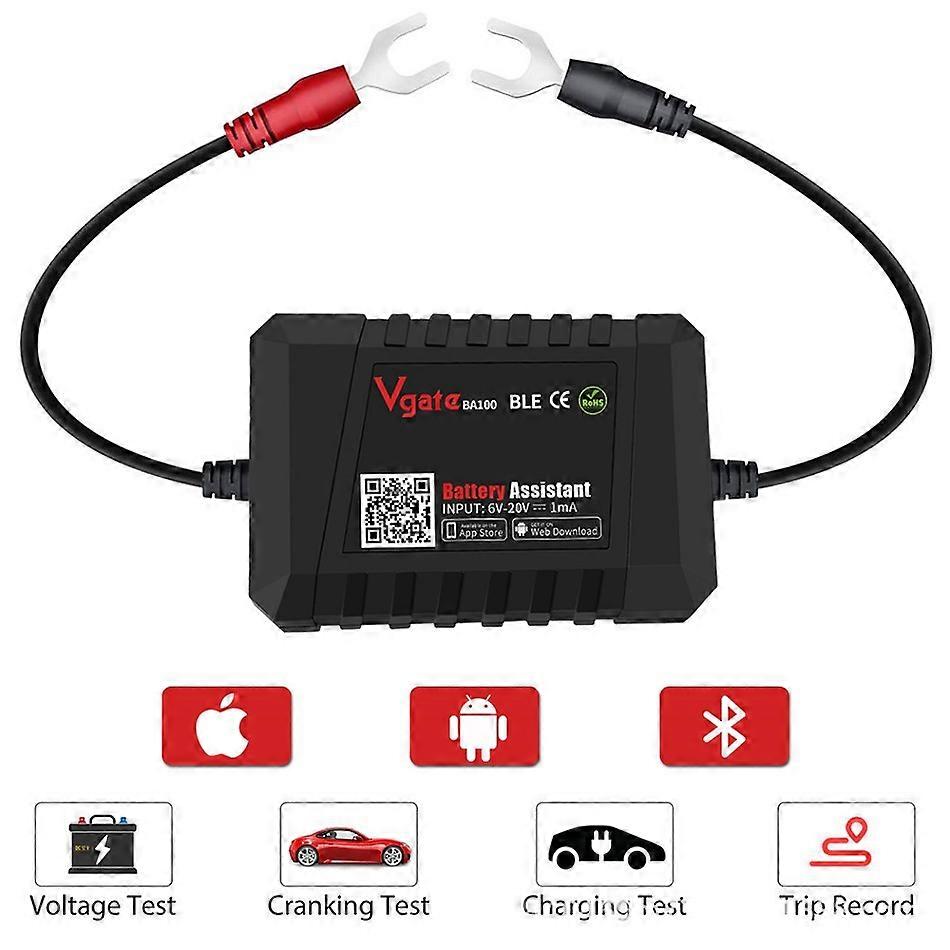 Vgate BA100 Battery Assistant Bluetooth4.0 fit for IOS Android Battery Asst Ble4.0 Wireless 6~20v Automotive Battery Load Tester
