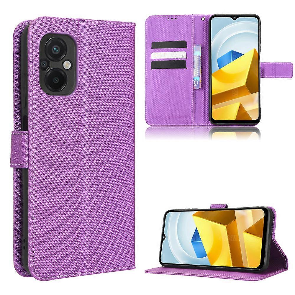 Compatible with Xiaomi POCO M5 Wallet Case Diamond Pattern PU Leather Cover with Magnetic Closure Card Slots