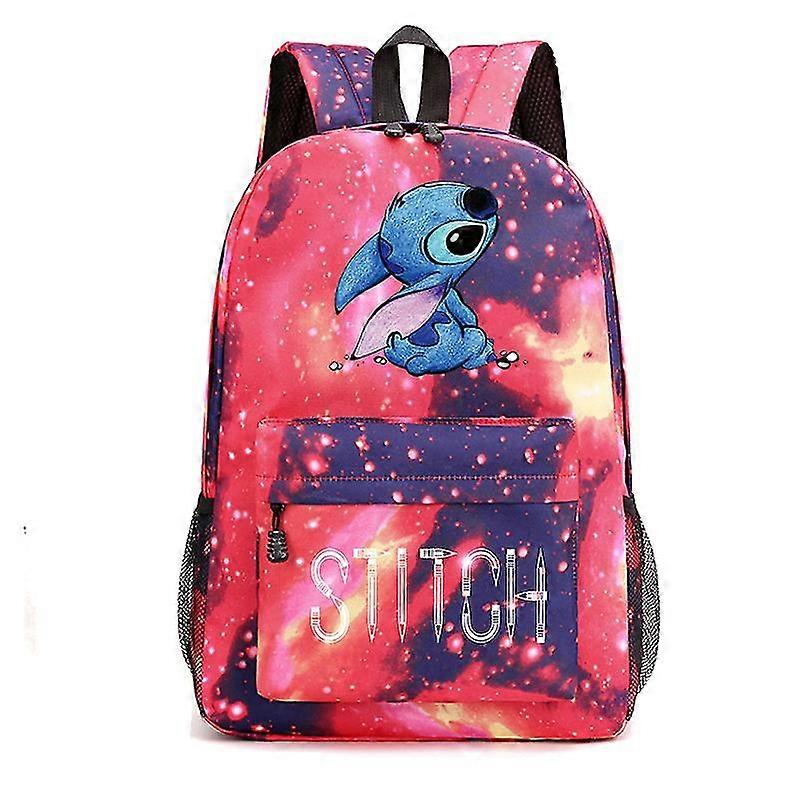 Stitch Backpack Black Starry Sky Large Capacity Student Schoolbag Tide
