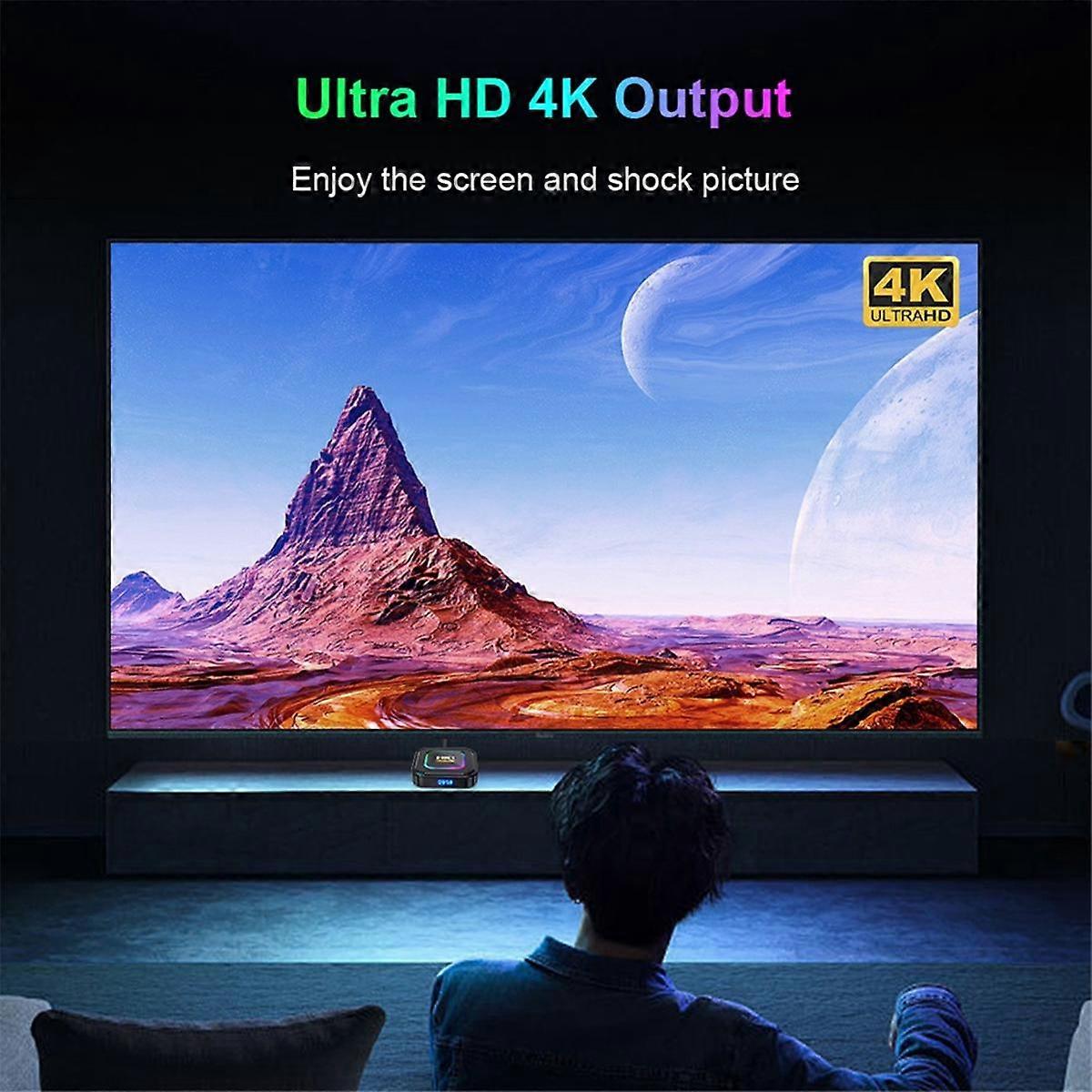 Smart TV Box Android 13 4+64G RK3528 8K HDR 10 RGB Light con Wifi6 BT 5.0 Voice Media Player TV Box AU Plug