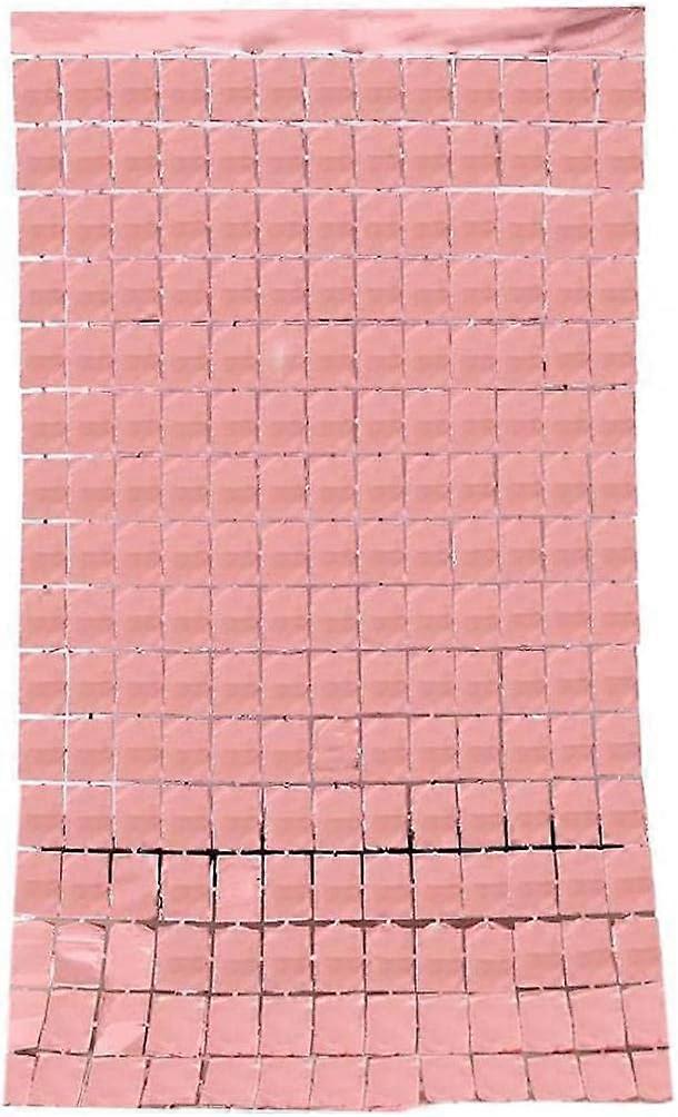 Metallic Fringe Curtains Rectangular Shape Tinsel Streamers 1x2M Photo Backdrop Rose Gold1pcs