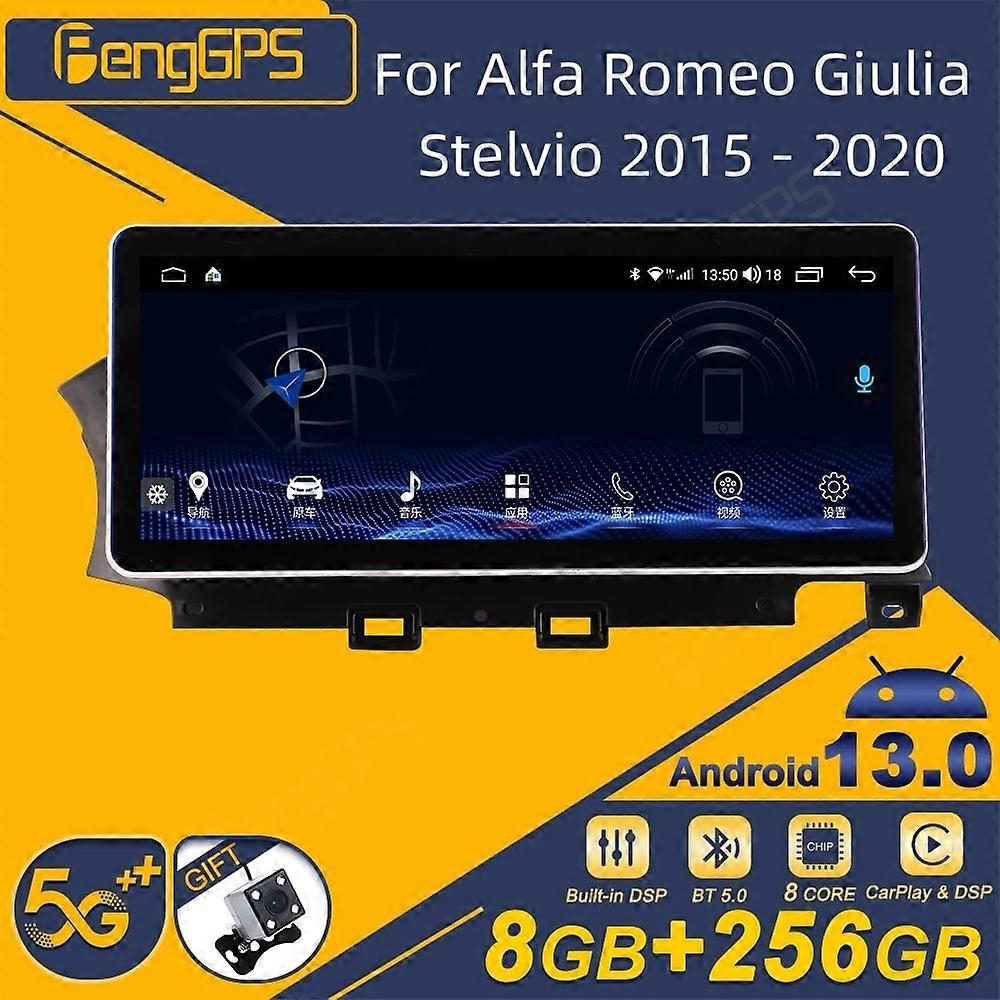 适用于阿尔法罗密欧Giulia Stelvio 2015 - 2020 Android汽车收音机2Din立体声接收器自动收音机多媒体播放器GPS导航主机单元