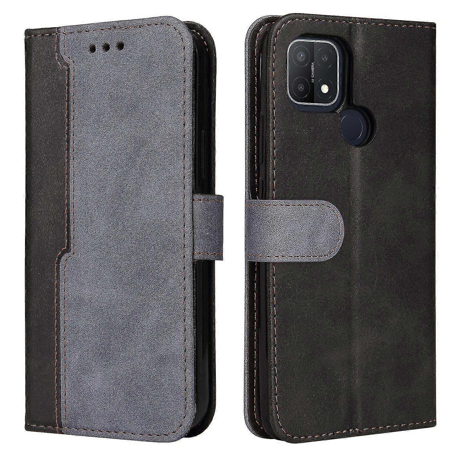 Compatible With Oppo A15/a15s/a35 Cover Protective Pu Leather Magnet Closure Wallet Flip Case With Card Slots Stand - Red
