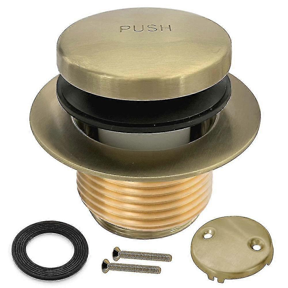 Tub Drain - Tip Toe Bathtub Drain Kit With Two-hole Overflow Faceplate, Bathtub Drain Set Assembly