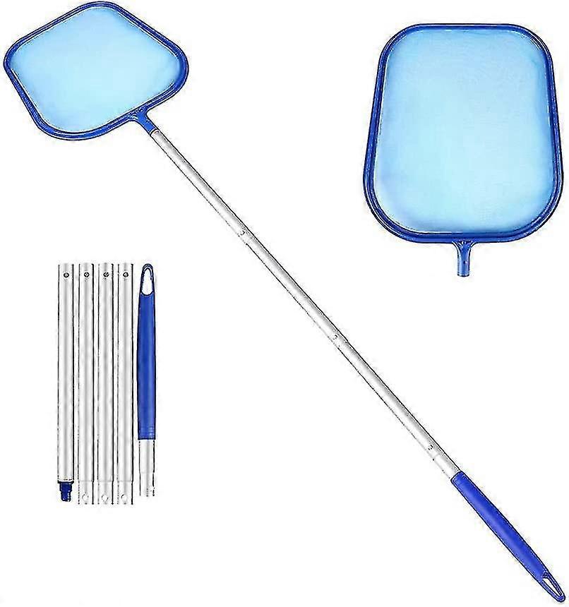Pool Skimmer Net, 48 Inch Connection Aluminum Adjustable Telescopic Pole, Quickly Clear Debris And Leaves On The Ground And In