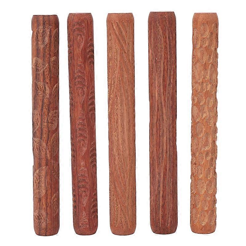 5 Pcs Pottery Tools Wood Hand Rollers,for Clay Stamp Pattern/Roller Pattern,Ceramic Tools,Arcilla Polimerica Tool