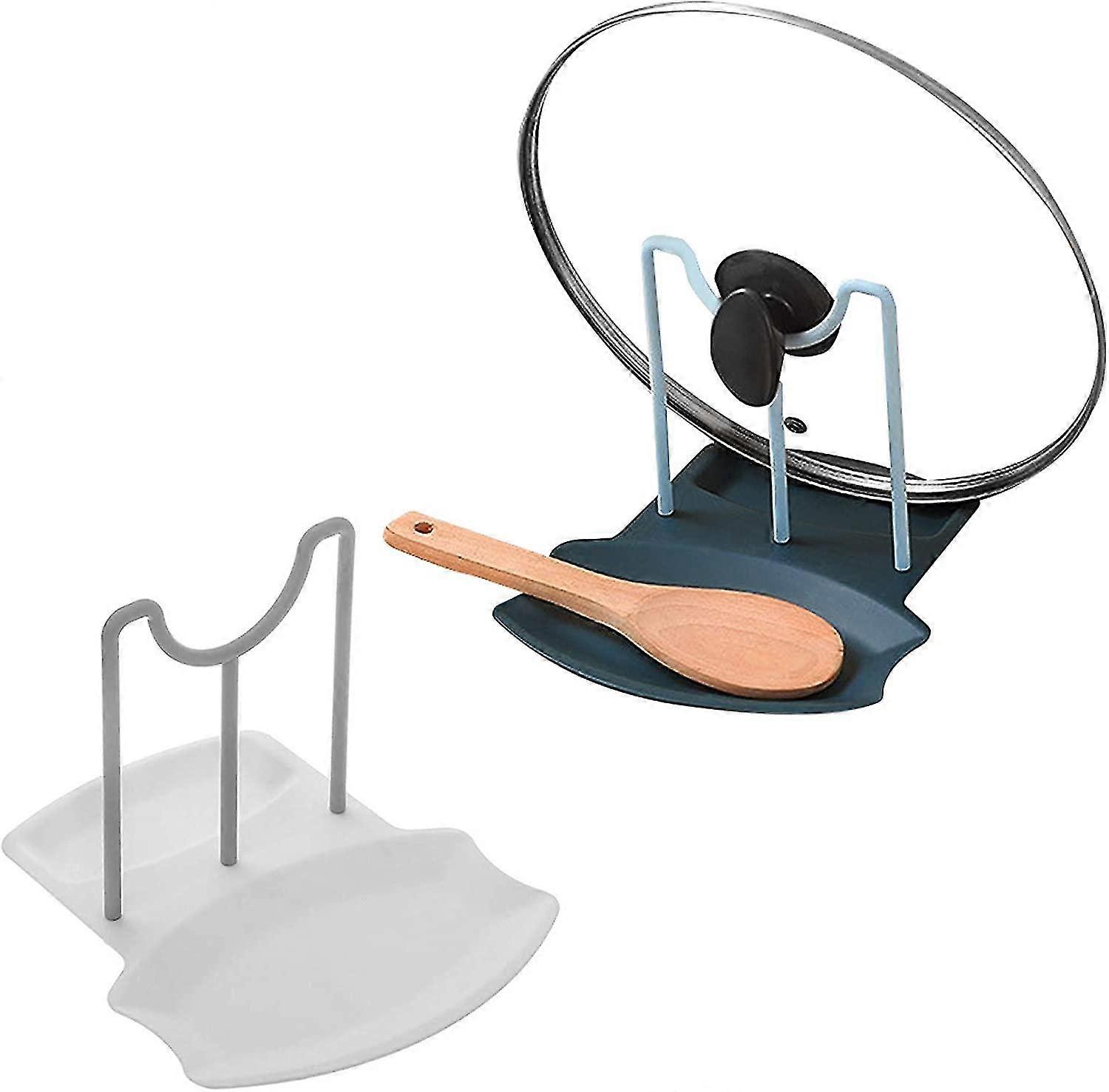 Pot Lid Holder Kitchen Multi-Function Pot Lid Holder Large Size Spoon Holder Standing Pot Lid 2 Piec