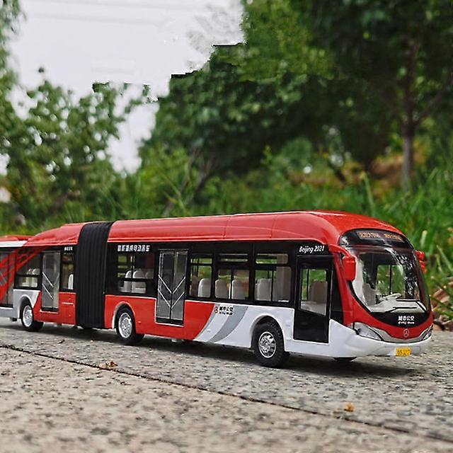 كبير الحجم الكهربائية السياحية حركة الحافلات سبائك سيارة الركاب نموذج معدني مزدوج القسم مدينة حافلة نموذج ضوء الصوت الاطفال لعبة الهدايا