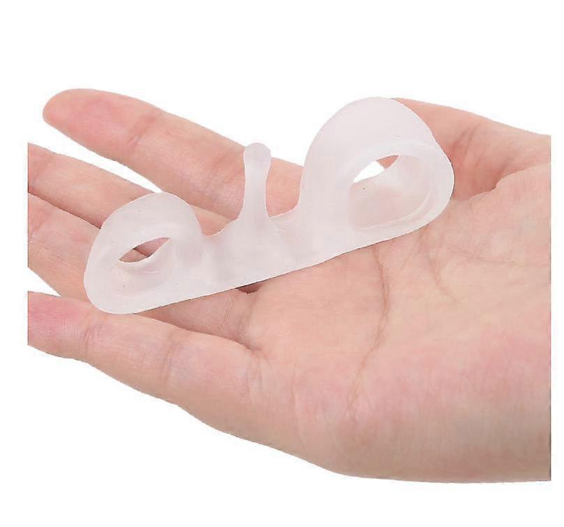 2pcs Silicone Bunion Corrector Toe Separator Valgus For Toe Finger Separator Hallux Valgus Corrector Orthopedic Protector(white)