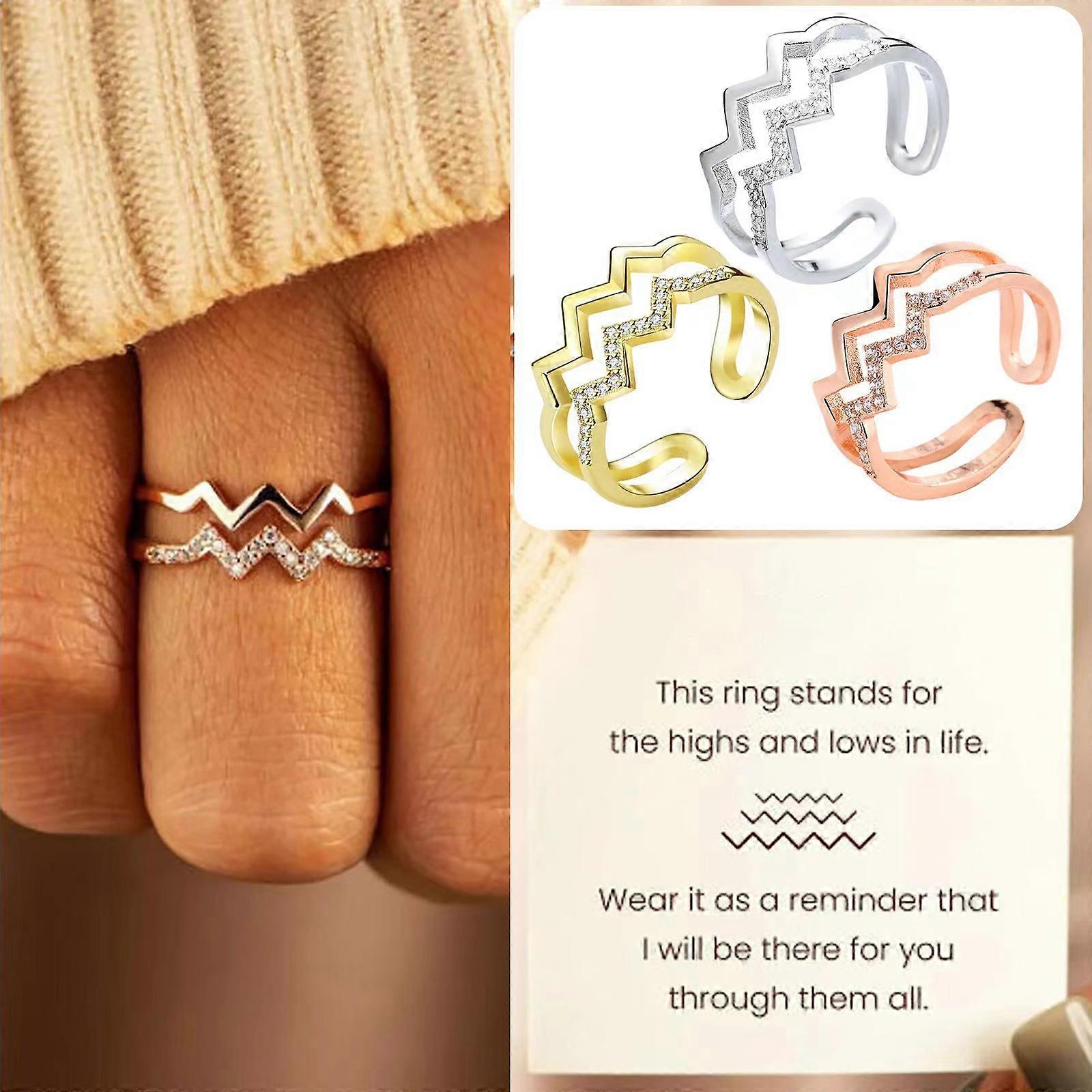 Double Wave Rings Copper Chic Relieve Stress & Anxilety Adjustable Design