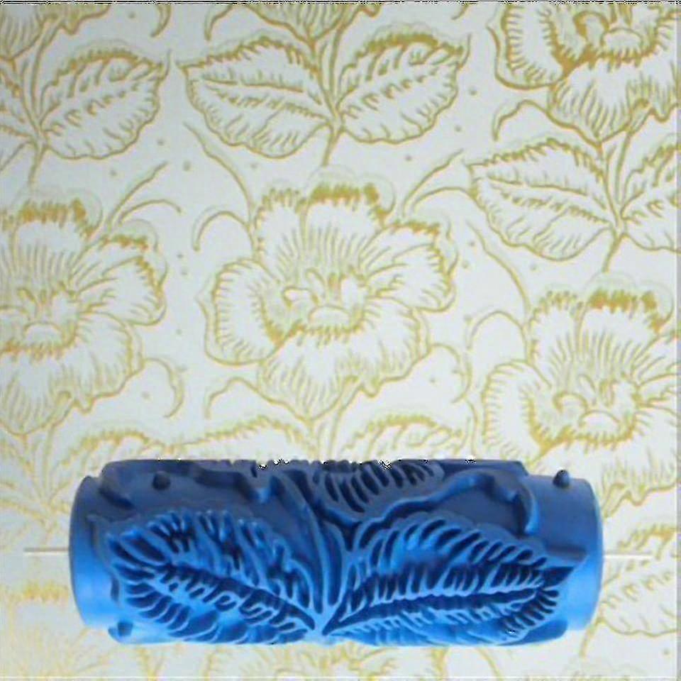 Flower Wall Decoration Patterned Paint Rollers 5" Rubber Brush Reusable