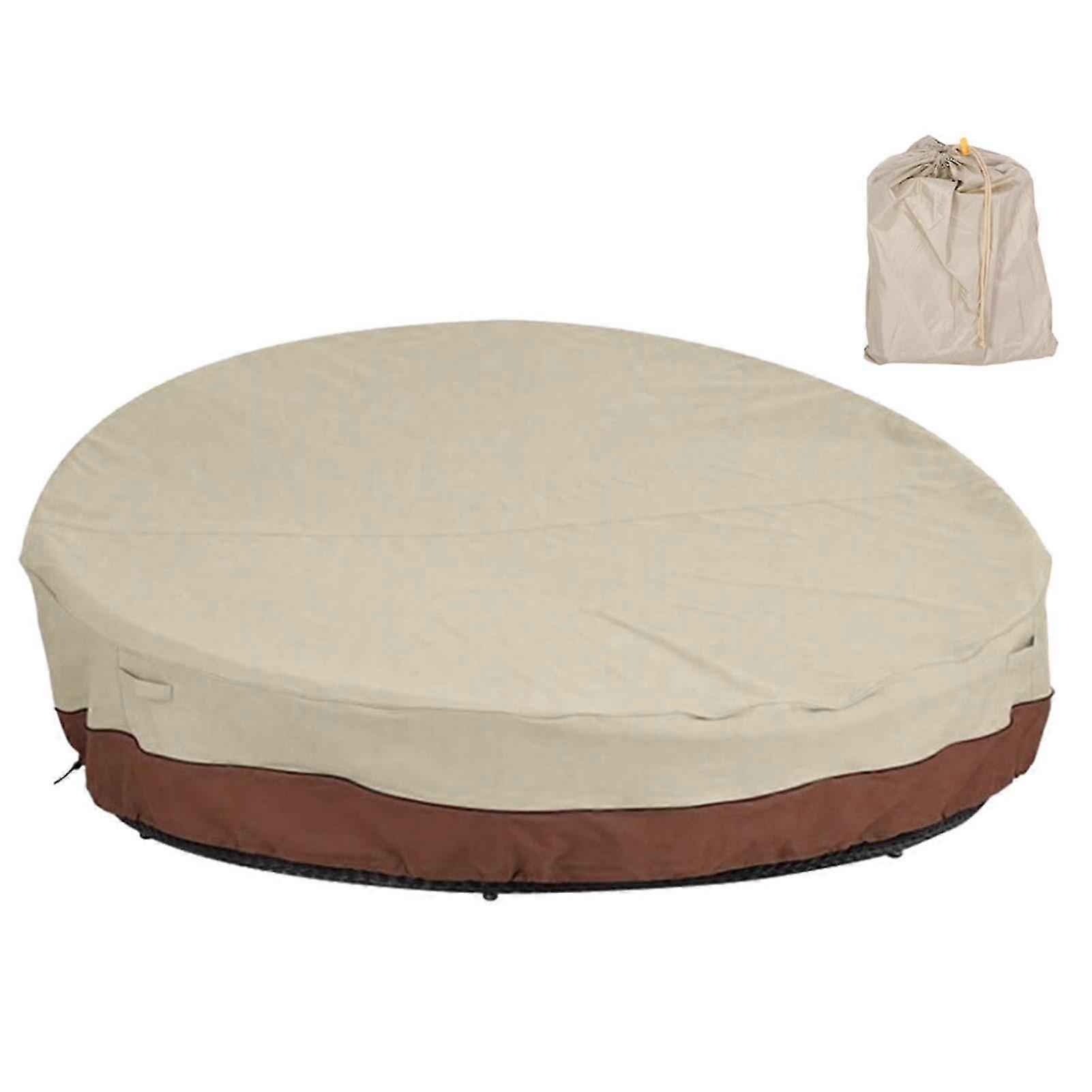 Outdoor Waterproof Dust-Proof Round Sofa Cover Protector 223x83cm - Garden Courtyard