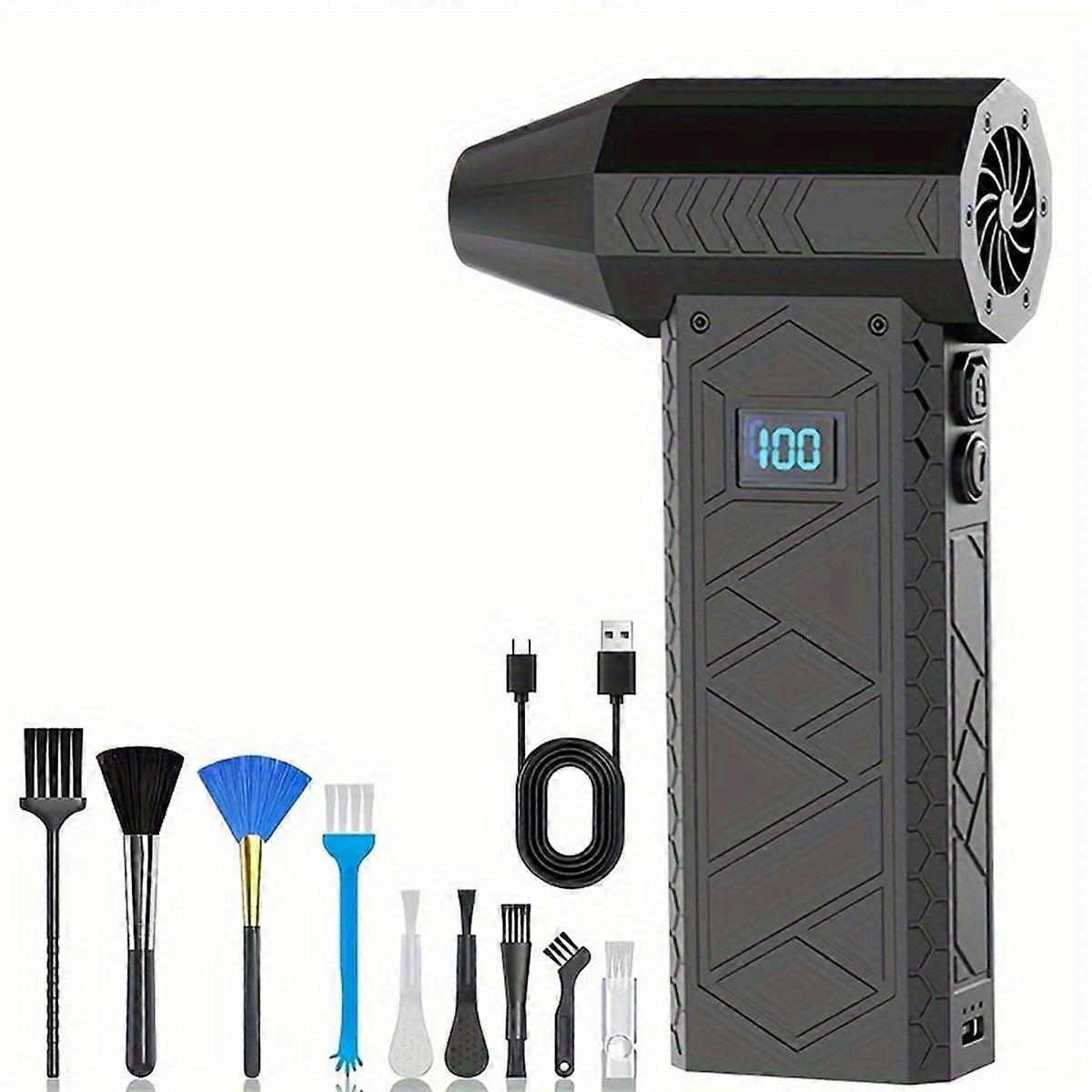 180000 giri/min Mini ventilatore d'aria Turbo Jet Fan Display di potenza elettrica Pulitore di polvere portatile ad alta velocità Dus