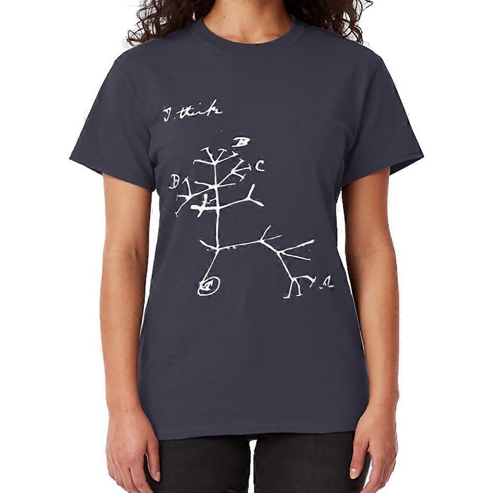 Darwin I Think Tree (White) T-shirt