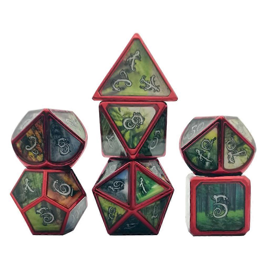 7pcs Deluxe Metal Dice Polyhedral Board Game Dice Set for Friends Party RPG MTG D4 D6 D8 D10 D12 D20