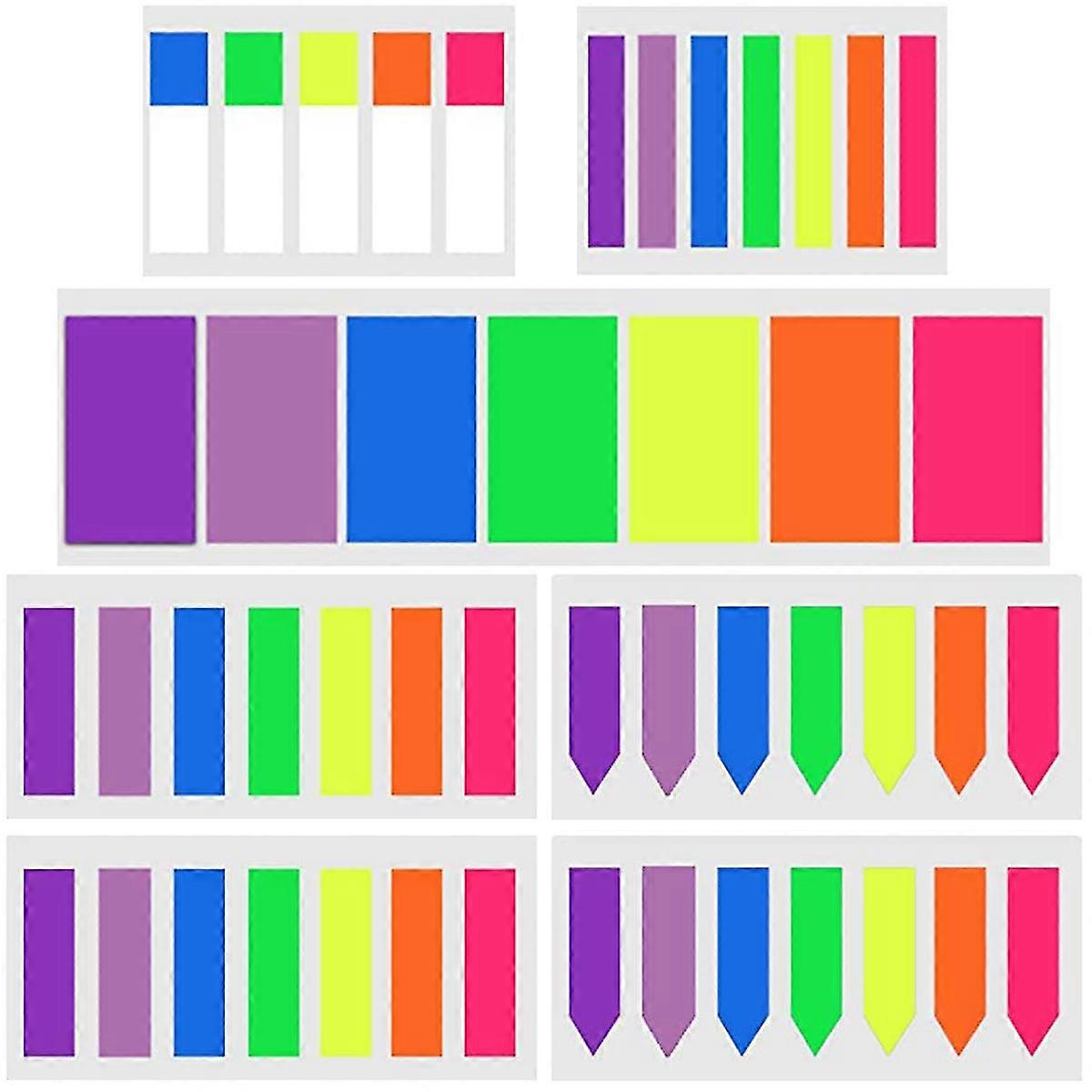 940 Pieces Sticky Notes Flags Index Tabs 7 Style Colored Page Markers