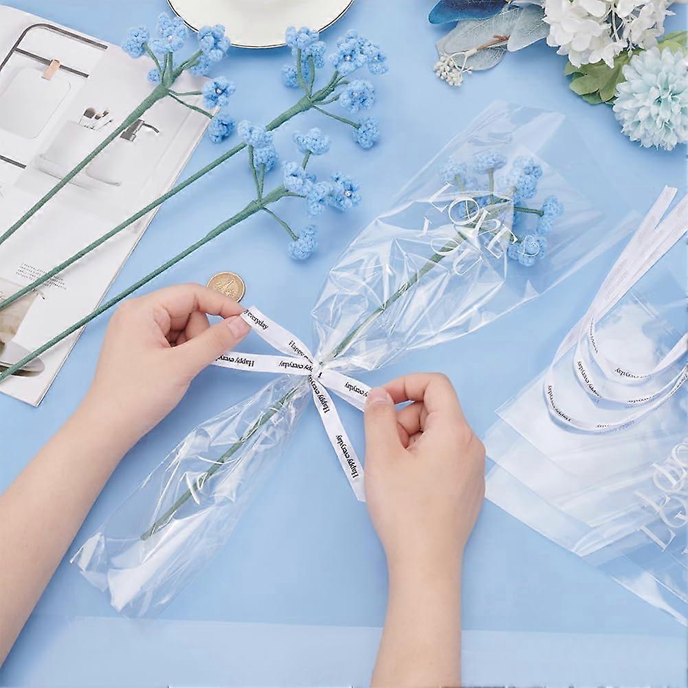 B.C...SALE 　gypsohila Flower Knit 4 PCS Handmade Knitted Baby's Breath Flowers Cotton Knitting