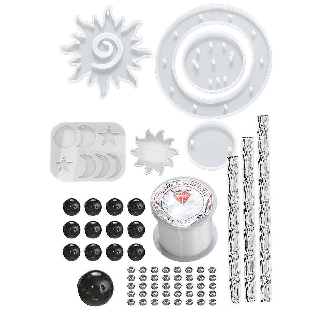 Wind Chimes Silicone Resin Molds Kit Dragonfly Butterfly Fairy Epoxy Resin Mold Measure for Create Art DIY Wind-Bell D