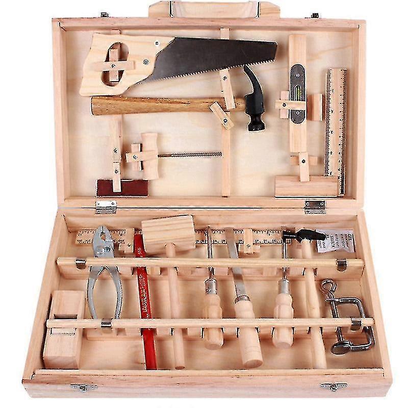 Christmas Xmas Children's Maintenance Wooden Toolbox Toy Simulation Disassembly Multi-function Woodworking