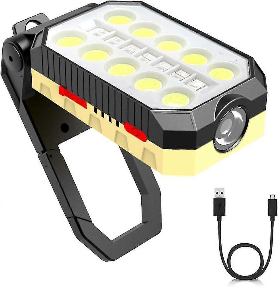 Portable LED Flood Light 1500 Lumens 4800mAh 30W Rechargeable LED Lantern Portable Lantern with USB Flashlights 4 Lighting Modes Work Light with Magne