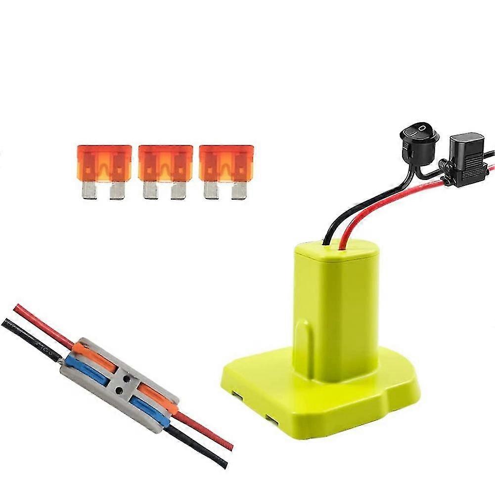Power Wheels Adapter For Ryobi, With Splicing Wire Connector And Fuse