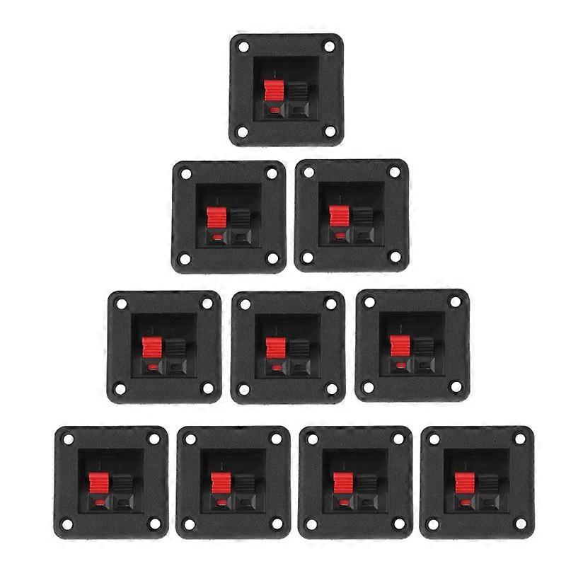 Black Red 2 Position 2 Terminals Spring Clip Square Speaker Terminal Board
