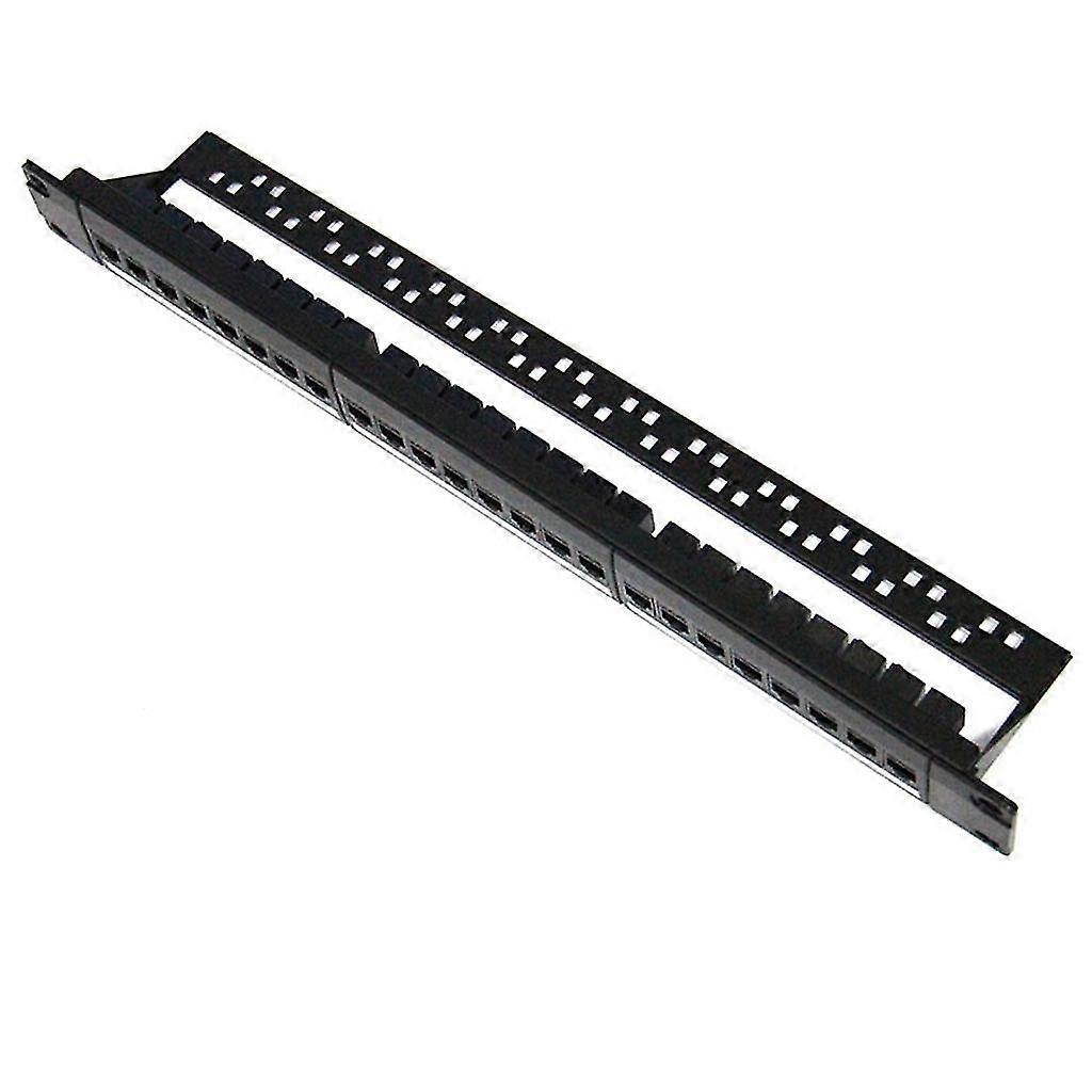 24 Port Cat6 Patch Panel Connector Network Cable Adapter Keystones Distribution