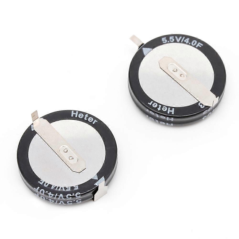 2 Pcs 4.0F 5.5 V Super Capacitor H-Type Button for Smart Capacitance Universal