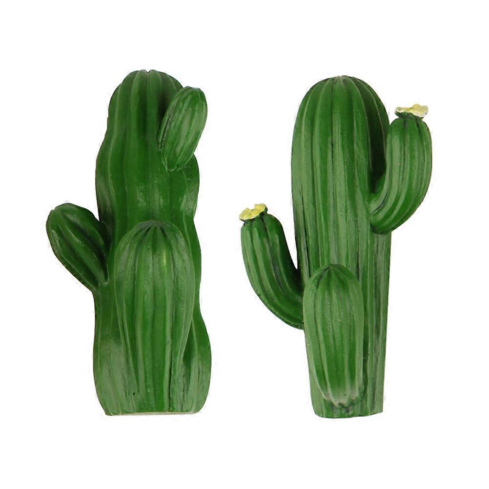 2pcs Cactus Shaped Hooks Creative Decorative Hooks Nail-free Wall Hooks (Green)