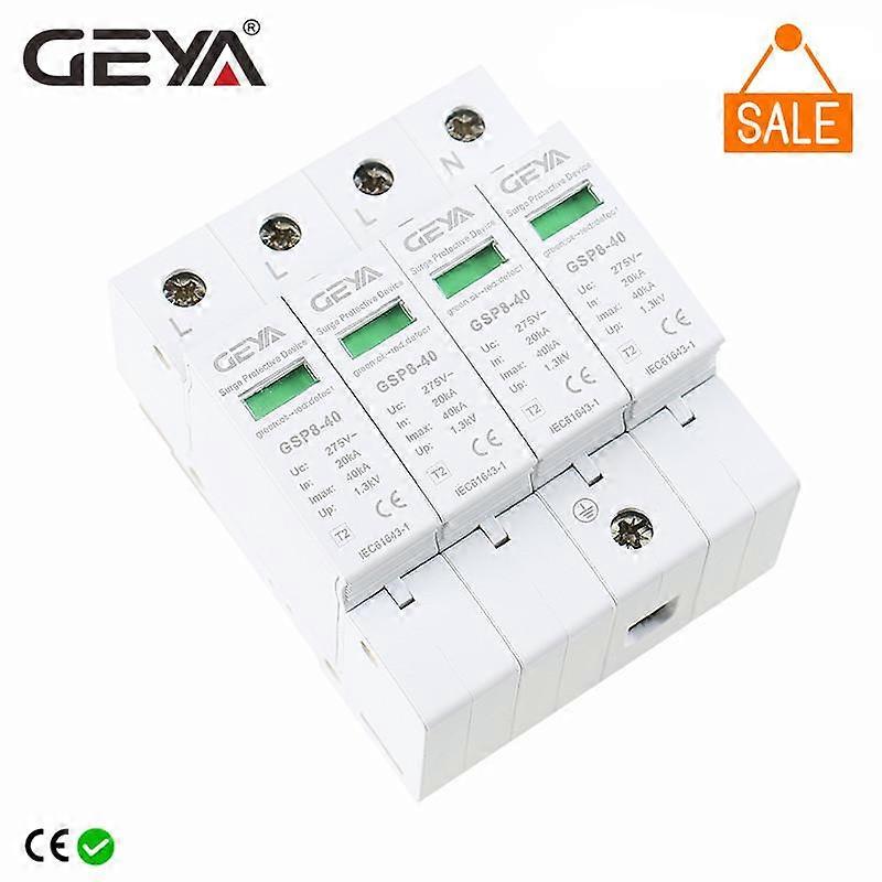 Free Shipping GEYA GSP8 Din Rail SPD AC275V 400V 440V 20KA-40KA AC Surge Protector 4P SPD