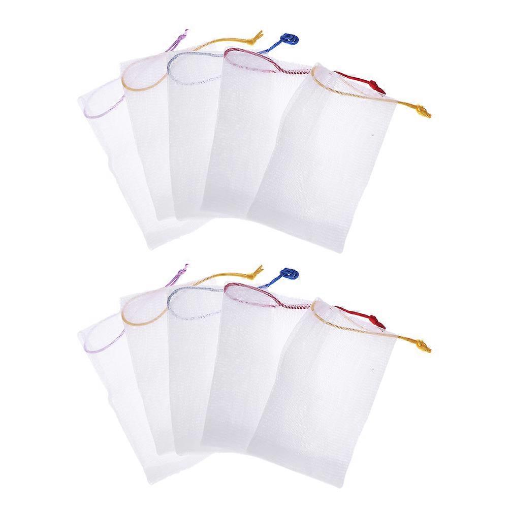 20pcs Soap Saver Pouch Bubble Net Handmade Soap Mesh Bag Body Facial Cleaning Netting (Random Color)