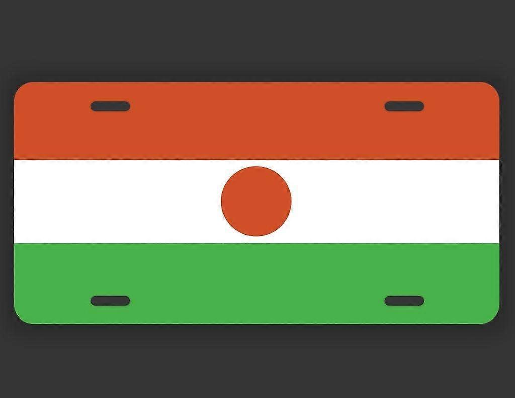 Placa de Licença com Bandeira do Níger Vaidade Metal | Metal impresso UV | 6 polegadas por 12 polegadas | Carro Caminhão RV Trailer Wall Shop Man Cave | VLP268