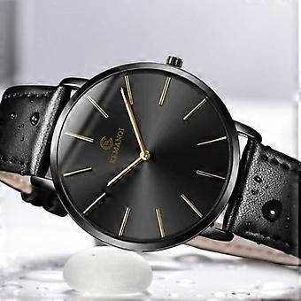 Quartz clock/watch Thin men's watch High quality simple casual fashion men's watch (black)