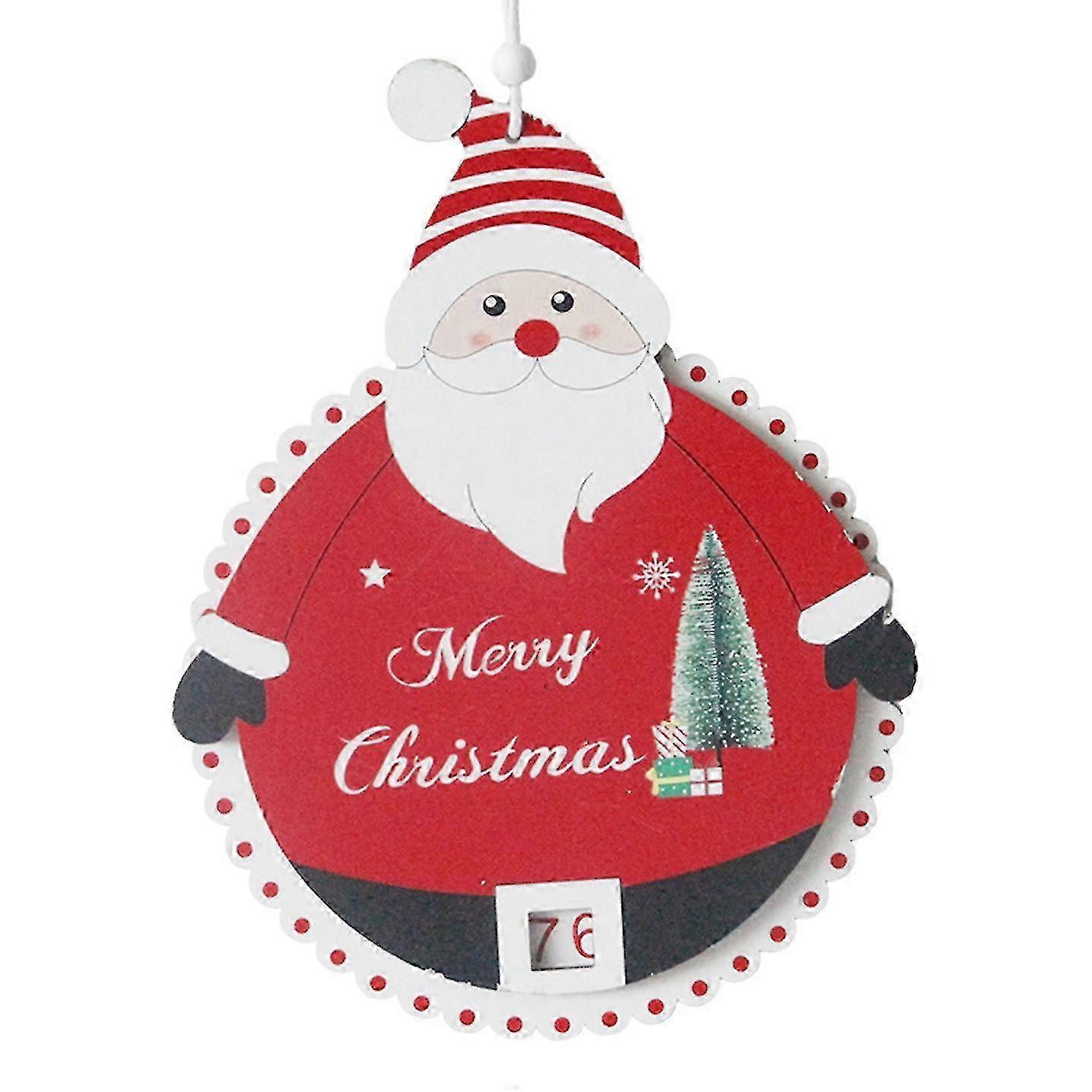 For Christmas Countdown 24 Days Calendar - Wooden Advent Calendar for Holiday Home Ornament and Decoration