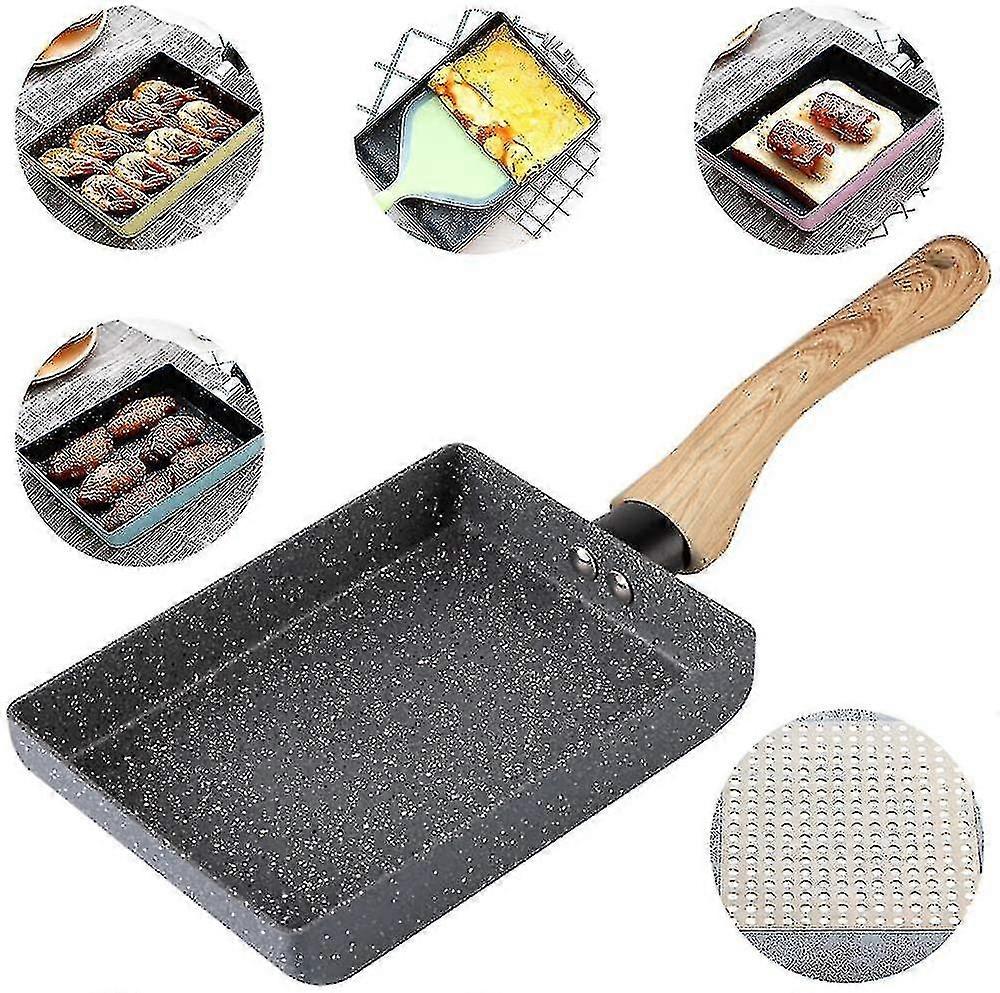 Japanese Omelette / Egg Pan - Non-stick Coating - Rectangular Mini Skillet - Grey