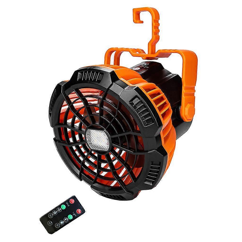 5200mah Usb Rechargeable Camping Fan With Led Lantern Timing Remote Control