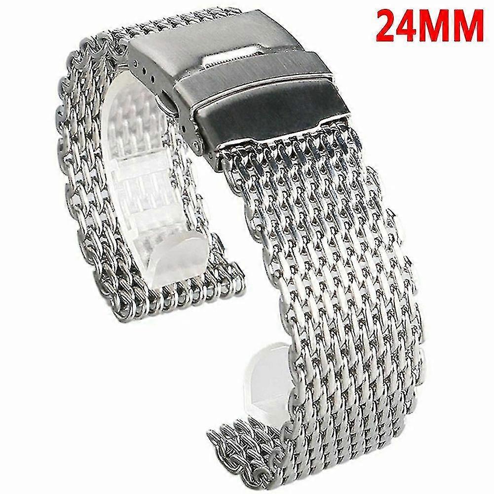 Ανοξείδωτο ατσάλι Shark Mesh Watch Band Strap Αξεσουάρ 18 20 22 24mm βραχιόλι Α