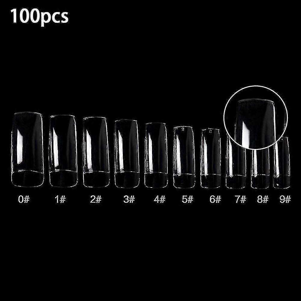 Nail Tips Square,100pcs Press On Nail Clear Fake Nail Tips With Box